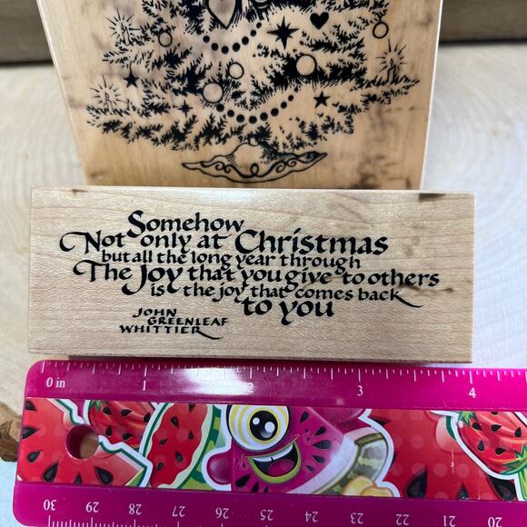 Rubber Stamp Christmas Tree 4.5” & Quote - Picture 3 of 4